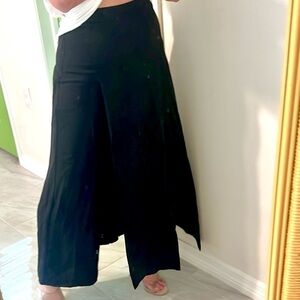 BOUGUESSA,Luxury, Decadence Chic, Black Wide-Leg Palazzo Pants w/ Skirt! Size M
